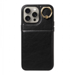Žiedinis laikiklis vertikaliai atidaromas piniginės kortelės lizdas telefono dėklas, skirtas iPhone XS, XR, XS Max, iPhone 7,8,7Plus,8Plus,11,11Pro,11Pro,iPhone 12,13,14,15... iPhone 15 Plus juoda
