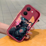 Mink&scaron;tas silikoninis kvadratinių kopėčių spausdinimo ra&scaron;tų telefono korpusas, pilnas dangtis, fotoaparatas, atsparus smūgiams, guminis dėklas, skirtas Vivo Vivo S1 Prime tamsiai raudona spalva