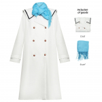 Anime Frieren Beyond Journey's End Cosplay Moterų kostiumų komplektas su skara, balta perukas Helovino vakarėlio drabužių komplektai s