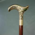 Antique Designer Brass Gold Cane Handle with Wooden Cane as Gift