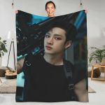Bang Chan flanelinė antklodė Cool Boy Gun &scaron;ilta mink&scaron;ta antklodė svetainei Kelionėms lėktuvu Juokinga lovatiesė sofos lovos užvalkalas 30x40in