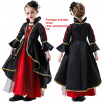 Cosplay mergaičių puo&scaron;ni suknelė 4-12 metų Vampyras Cosplay raganos princesės kostiumas Helovino vaikų vakarėlio karnavalas 120