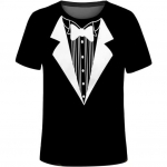 Vyri&scaron;ki laisvalaikio 3D spausdinti trumpomis rankovėmis vir&scaron;utiniai juokingi gatvės apvalios kaklo kvėpuojantys patogūs sportiniai mar&scaron;kinėliai S