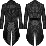 Vyri&scaron;kas Viktorijos laikų paltas, juodas smokingas, Helovino kostiumas, frakas, gotikinis steampunk stiliaus apranga, apranga, paltas XXXXL