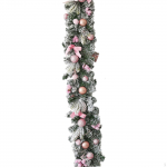 6 ft Christmas Wreath DIY Decor Rattan Garland for Party Porches Bedrooms Window Outdoor rožinė