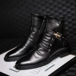 Mada Rudens Žiema Eleganti&scaron;ki Chelsea Batai Odiniai Vyri&scaron;ki Batai Kulk&scaron;nies Batai Užsegama suknelė I&scaron;kilmingi batai Vyrui Smailianosiai Riteris botas masculino 37