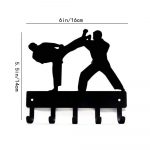 Karate Sparring raktų kabliukų laikiklis &Scaron;e&scaron;ių colių metalinis sieninis rank&scaron;luosčių laikiklis Sparring raktų laikiklis Karate &scaron;e&scaron;ių colių metalinis kabliukas bronza