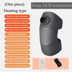 Ne&scaron;iojamas &scaron;ildomas kelio masažuoklis su infraraudonųjų spindulių terapija &ndash; magnetinis reguliuojamas kelio įtvaras skausmui mal&scaron;inti ir raumenims atpalaiduoti pilka