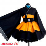 Individualus Naruto Shippuden Uzumaki Naruto Moteri&scaron;ka Lolita Kimono Suknelė Perukas Anime Cosplay Kostiumas Moteri&scaron;ki Drabužiai M oranžinė