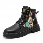 Vyri&scaron;ki platforminiai batai Rudens nauji neslystantys darbo batai Madingi prie visko derantys auk&scaron;takulniai motociklininko batai Lauko laisvalaikio žygio batai 2024 44US95