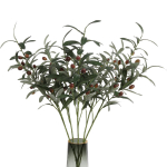 5 vnt. 72 cm dirbtinių alyvmedžio &scaron;akų, netikros žalios &scaron;akos su vaisiais, tinka &scaron;eimos vestuvių gėlių kompozicijoms, biuro interjero dekoravimui žalia