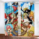 Monkey D Luffy Tamsinanti užuolaida, One Piece, Poliesteris, Animacinis, Tinka miegamajam, Vaikams, Suaugusiems, Kambario dekoravimui, Dovanoms 100x140cm&Grommet Top