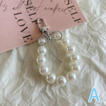 Mielas Bow Pearl Ring raktų pakabukas Sweet Pearl mobiliojo telefono grandinėlės kuprinės dekoravimo priedai