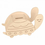Tirelire en bois Tortue - 18,5 x 7 x 13 cm