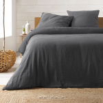 Parure de lit - PROMO LINGE - Gaze de coton - 260x240cm - anthracite