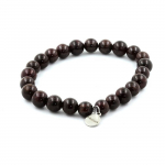Pierres et Min&eacute;raux. Bracelet Perles Grenat 8 mm. Fabriqu&eacute; en France.