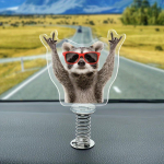 Automobilinis žaislinis papuo&scaron;alas supasi me&scaron;kėnas 2D akrilinis pavasarinis juokingas papuo&scaron;alas, automobilio pakabukas kelionės smagi juokinga dovana. 1