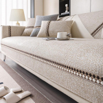 Medvilniniai lininiai sofos užvalkalai 1/2/3 sėdimos neslystančios fotelio atlo&scaron;imo baldų apsaugos sofos sėdynės pagalvėlės tinkinti 110*210cm