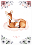 Plakat dla dziecka, sarenka, chmurka r&oacute;żowe plakaty 21x29,7 cm A4