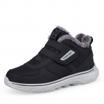 Vyri&scaron;ki auk&scaron;takulniai vandeniui atsparūs žieminiai batai su aksominiu pamu&scaron;alu - Mink&scaron;tas padas, &Scaron;ilti sniego batai pagyvenusiems ir tėčiui. 42 juoda