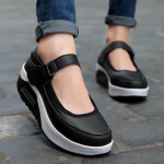 Oro pagalvės slaugytojos batai, moteri&scaron;ki, mink&scaron;tu padu, pralaidūs orui, su storu padu, neslystantys, ne&scaron;ąlantys kojų, darbo balti batai, slip-on plok&scaron;tapadžiai 35 juoda