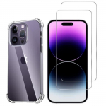 Coque antichoc pour iPhone 15 PRO et 2 Verres Tremp&eacute; Film Protection Ecran Phonillico&reg;