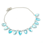 Blue Topaz Handmade 925 Sterling Silver Jewelry Necklace 18 i3z96