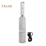 Sulankstomas skėtis su ventiliatoriumi, 3 greičiai, reguliuojamas, įkraunamas per USB, apsauga nuo UV spindulių, ne&scaron;iojamas, vandeniui atsparus, atsparus vėjui, vasarinis lauko skėtis nuo saulės ir lietaus