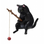 Žvejybinės katės ornamentai Akvariumo dekoracija Žuvų kra&scaron;tovaizdis Animacinės katės statulėlė Mini dervos figūrėlė Namų dekoracijos Miniatiūros A