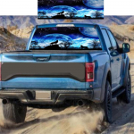 Mėnulio mi&scaron;ko vilko galinio lango lipdukas perforuoto lango grafinis lipdukas visureigiui 147x46cm