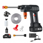 Ne&scaron;iojamas belaidis auk&scaron;to slėgio ploviklis 600PSI, reguliuojamas, įkraunamas, galingas automobilio ploviklis