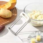 316 Stainless Steel Potato Masher & Baby Food Press Tool White (304 stainless steel)