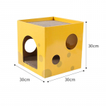 Katės draskyklė dvigubo sluoksnio namelis augintiniui katei vidaus katei kondominiumas kietas gofruotas popierius katės draskymo lenta nagų galandymo žaislai geltona