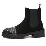 &bdquo;Chelsea Boots&ldquo; Vyri&scaron;ki batai Odiniai auk&scaron;takulniai batai su kniedėmis Vir&scaron;utinio sluoksnio karvės odos rudeniniai ir žieminiai &bdquo;punk&ldquo; batai, matiniai odiniai batai vyrams 40