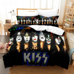 Kiss Grupės Patalynės Komplektas Viengulis Rokas Grupės Antklodės Užvalkalas Dvigulis Karalienės King Dydis Viengulis Dydis Berniukams Suaugusiems Mink&scaron;tas Antklodės Užvalkalų Komplektas Dovana 70x133cm 2pcs black