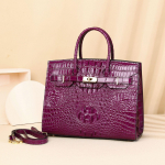 Moterims skirta odinė rankinė su krokodilo ra&scaron;tu, prabangi ir madinga didelė rankinė, universali, crossbody platinos spalvos rankinė, laisvalaikio moteri&scaron;ka rankinė violetinė