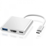USB C į HDMI adapteris - GENERINIS - 4K - USB 3.0 - USB C įkrovimas - Kompakti&scaron;kas dizainas