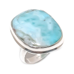 Larimar Gemstone Handmade 925 Sterling Silver Jewelry Ring Size 6.5 c1m44
