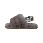 UGG Fluff Yeah &scaron;lepetės Patogios lengvos pliu&scaron;inės basutės Vaikų basutės Anglies spalvos 1098579T-CHRC 28.5