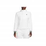 Nike Court Dri-FIT Heritage Siuvinėto Logotipo Pusauk&scaron;tės Apykaklės Palaidinė Moteri&scaron;ki Vir&scaron;utiniai Drabužiai Baltas FB4152-100 S