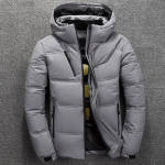 Vyri&scaron;ka žemyninė striukė su baltųjų ančių pūkais, žieminė, &scaron;ilta, vienspalvė, su gobtuvu, storas ančių pūkinis parkas, vyri&scaron;kos pūkinės striukės, žieminis lauko paltas 4XL raudona