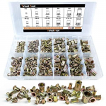 200Pcs 1/4 -20 UNC , Plated Carbon Steel Threaded Insert ert Riv Kit One Size auksas