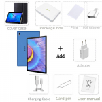 BDF P30 10,1 colio 8 GB RAM + 128 GB ROM Android 12 Pad 4G tinklo plan&scaron;etinis kompiuteris Call Androids plan&scaron;etiniai kompiuteriai EU Plug add cover case mėlyna