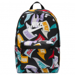 Nike Heritage poliesterio kuprinė, įprasta, unisex, juoda ir daugiaspalvė, laisvalaikio HJ8322-010 juoda/įvairiaspalvis