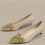 &Scaron;ampano spalvos blizgučiai Dvejopo dėvėjimo Smailus priekis Žemas kulnas Vestuviniai bateliai Moteri&scaron;ki Patogūs Nuotakos Padėjėjos Bateliai Faiona... 34 &scaron;ampanas