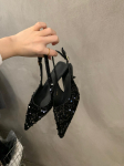 Nauji &bdquo;Smailed Stiletto&ldquo; auk&scaron;takulniai batai Seksualūs sidabriniai blizgučiai &bdquo;Shallow Mouth&ldquo; vienviečiai batai Moteri&scaron;ka darbo suknelė Batai Auk&scaron;takulniai Pompos 34 juoda