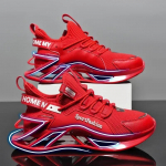 Madingi universalūs vyri&scaron;ki bėgimo bateliai su a&scaron;menimis Kvėpuojantys sportbačiai Bėgimo bateliai Madingi neslystantys amortizuojantys sportiniai bateliai Treniruotėms Zapatillas 39 raudona