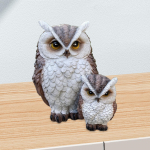 Pelėdos statula Gyvūno Pauk&scaron;čio Skulptūra Miniatiūrinė Dekoratyvinė Dekoratyvinė Figūrinė Sodo puo&scaron;mena Kiemo Kiemo Gėlių vazonui ruda