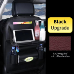 Automobilio galinės sėdynės organizatorius, laikymo krep&scaron;ys su sulankstomu staleliu, plan&scaron;etinio kompiuterio laikikliu, servetėlių dėžute