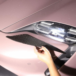 Skirta Porsche Taycan -2022 Mink&scaron;to anglies pluo&scaron;to automobilio priekiniai žibintai dekoro lempa Antakių apdaila Lipdukai Eksterjeras Automobilis Carbon Fiber